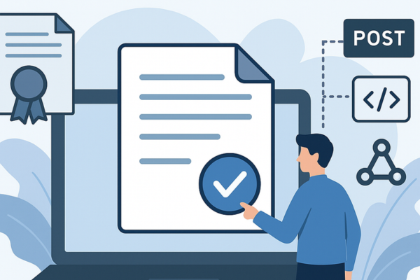API integration flowchart for timestamping service